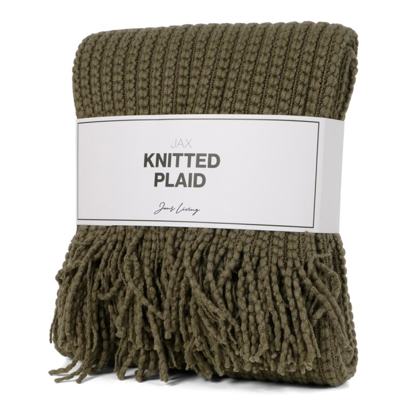 JENS Living Gebreid Plaid Jax Groen