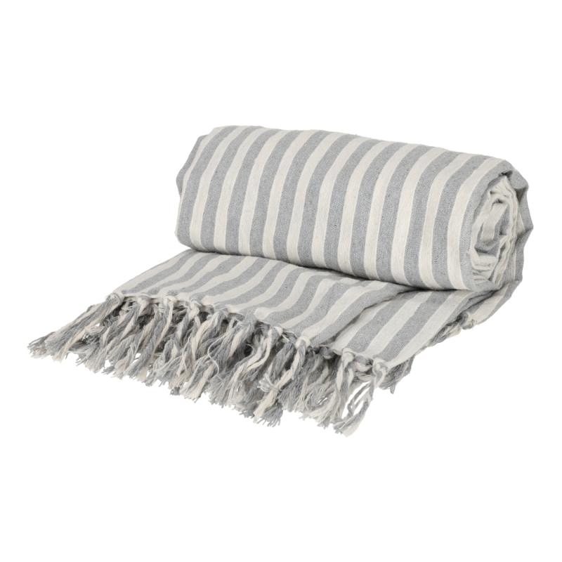 JENS Living Hamamdoek Strepen Grijs 200×200