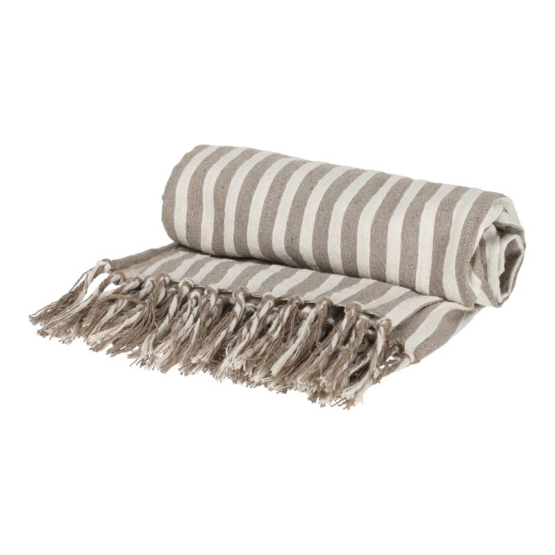 JENS Living Hamamdoek Strepen Taupe 180×90